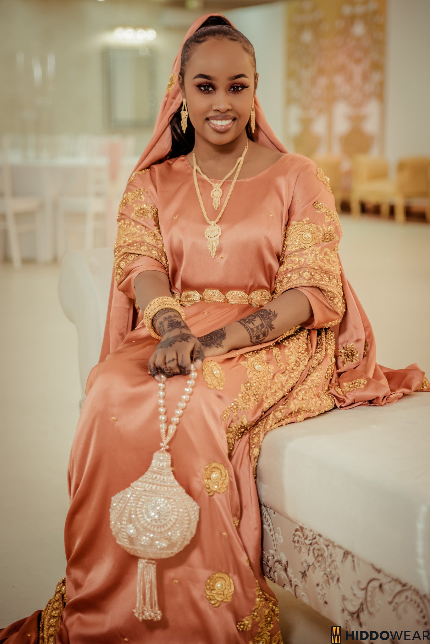 Hayat Bridal Dirac, Peach – Hiddo Wear