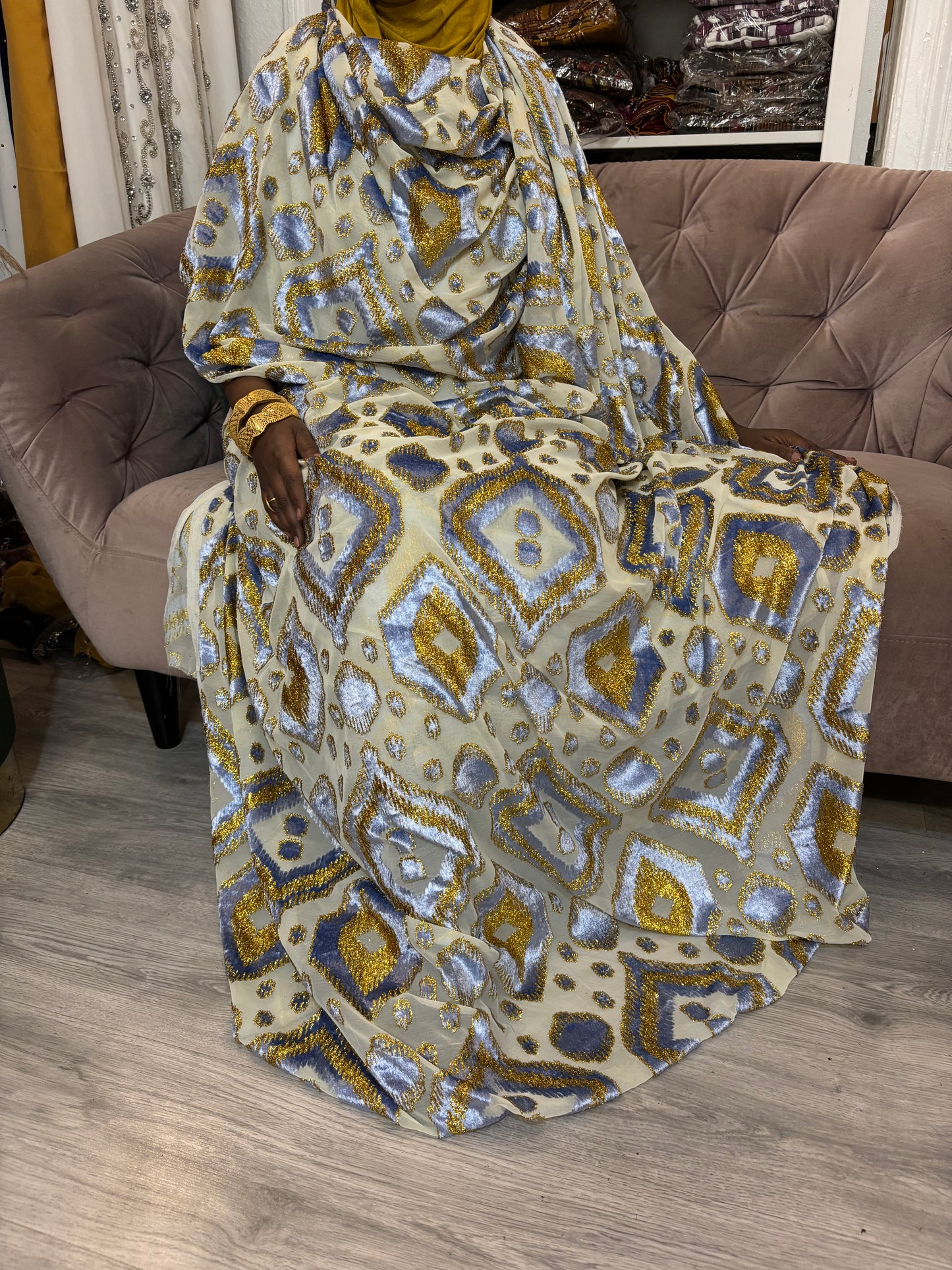 Grey, Gold & blue Exclusive Maqbal Dirac