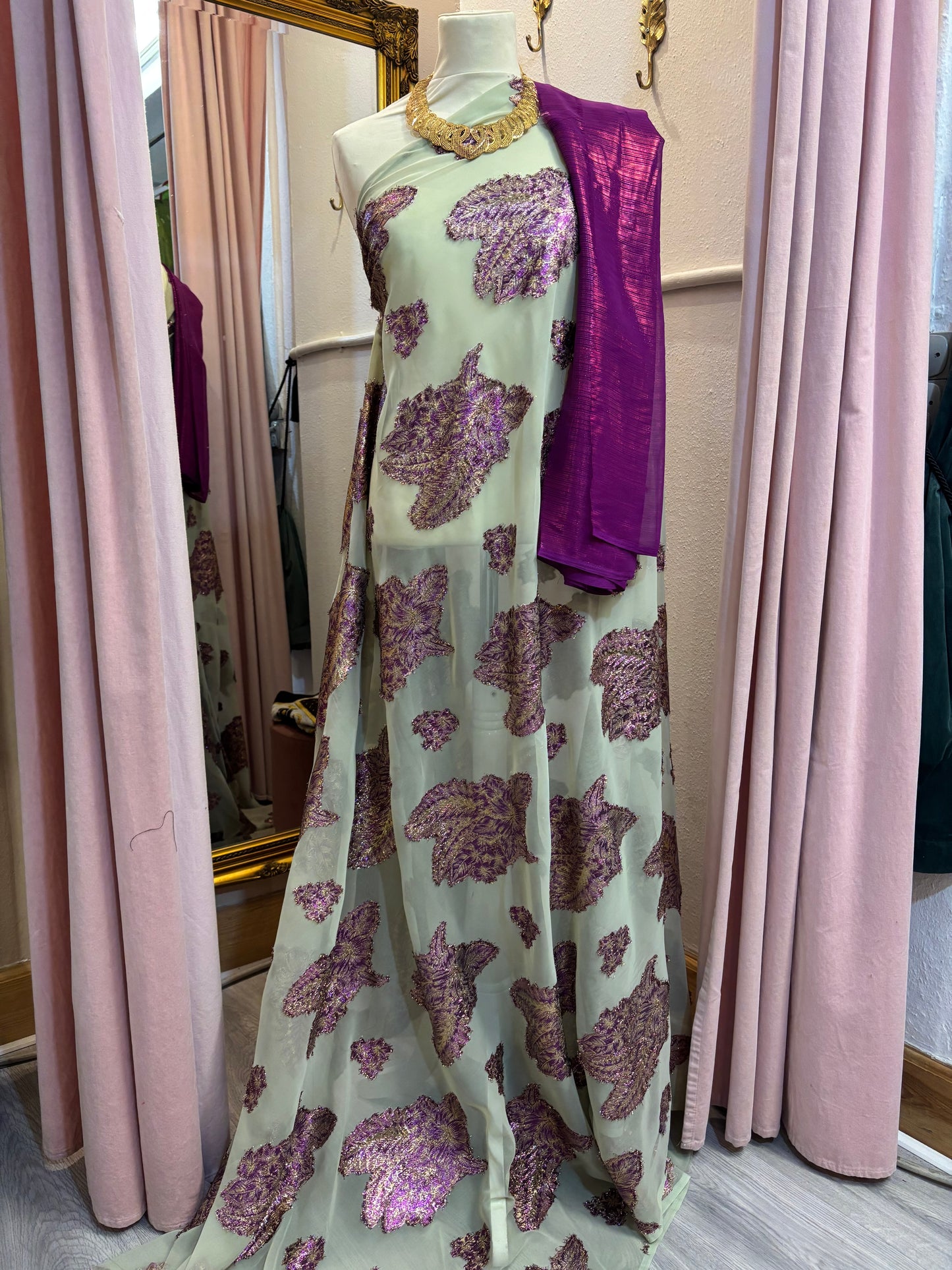 Mint Green & purple fransawi Dirac