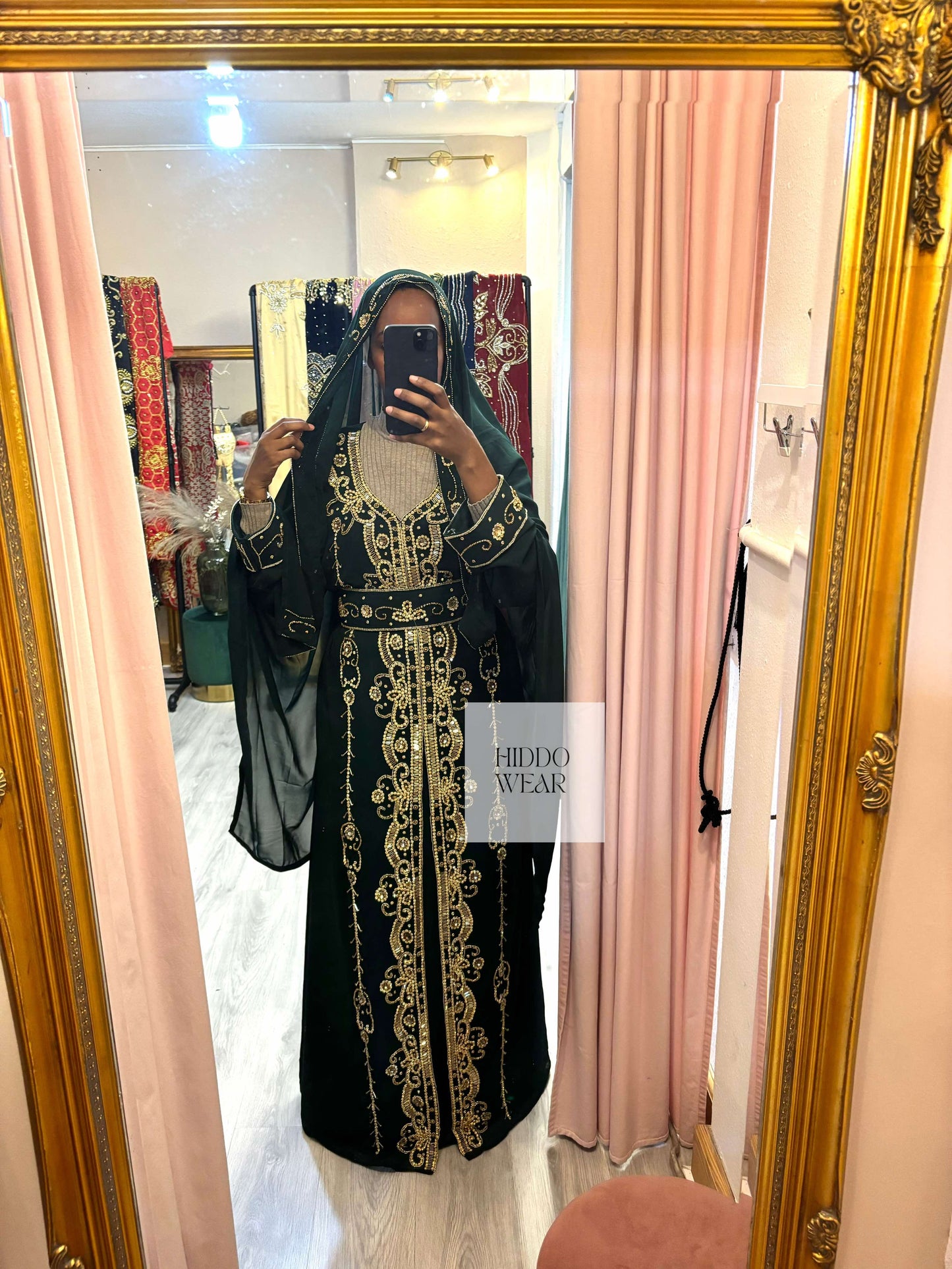 NIKKAH ABAAYA MIRA, GREEN