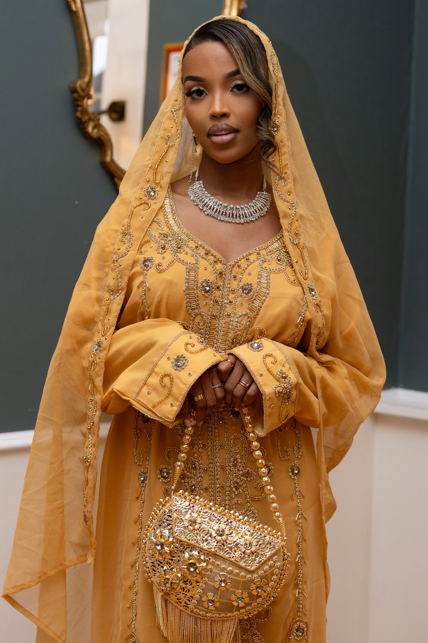 NIKKAH ABAAYA LINA, GOLD Hiddo Wear NIKKAH ABAAYA LINA, GOLD Hiddo Wear