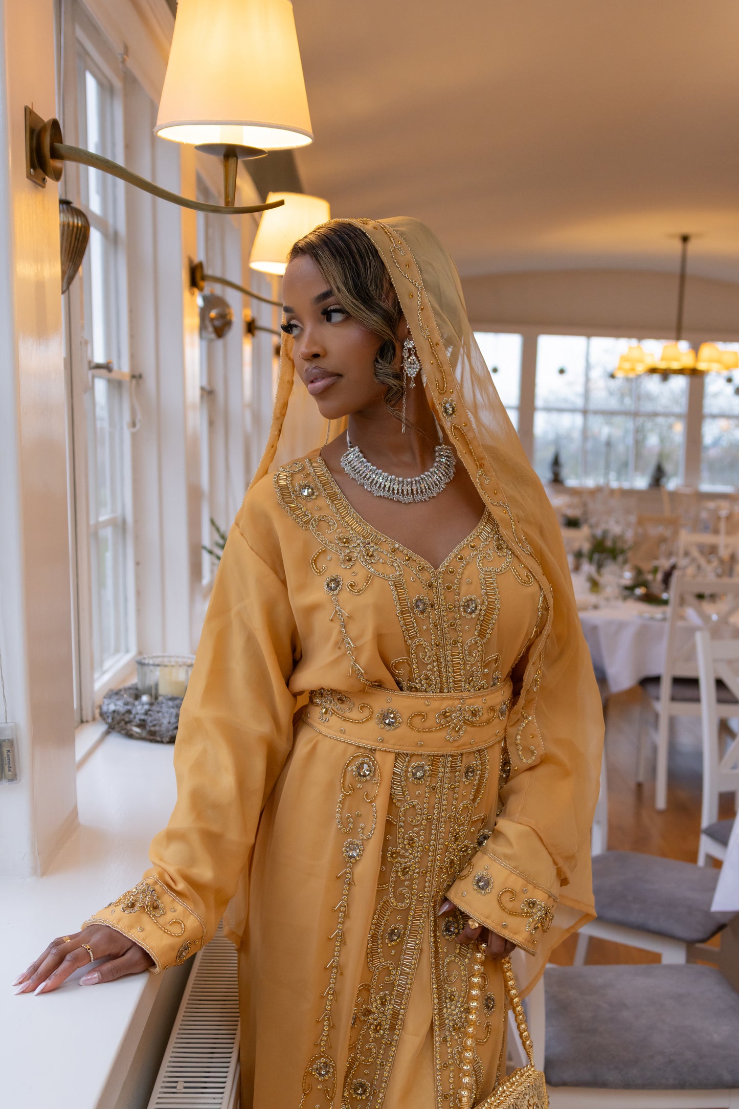 NIKKAH ABAAYA LINA, GOLD Hiddo Wear NIKKAH ABAAYA LINA, GOLD Hiddo Wear