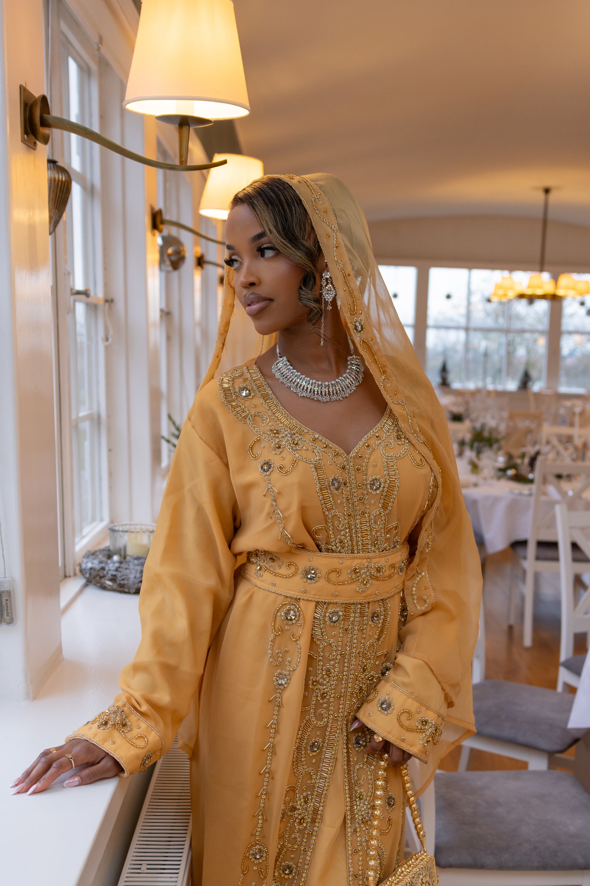 NIKKAH ABAAYA LINA, GOLD – Hiddo Wear