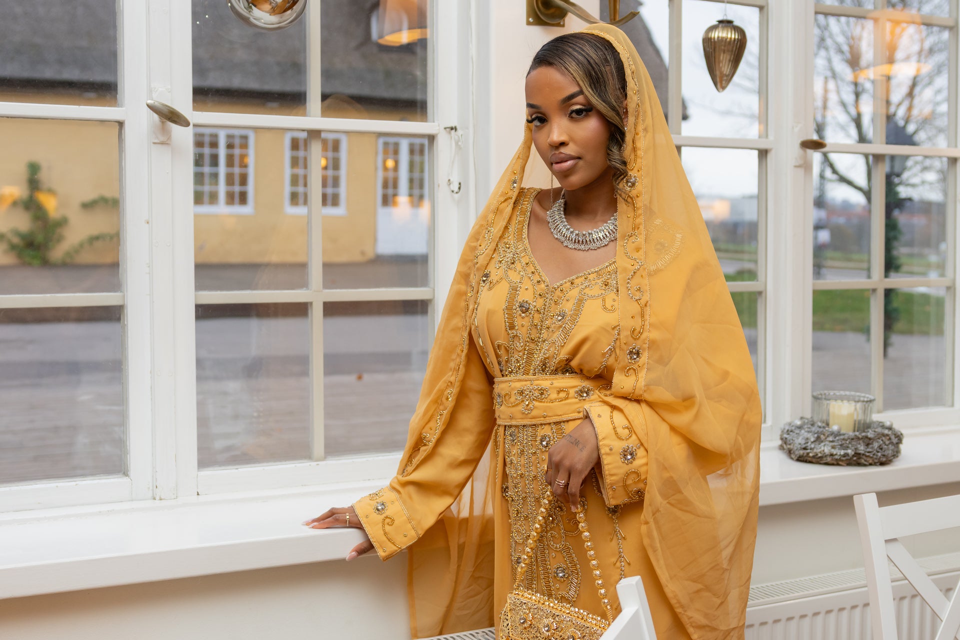 NIKKAH ABAAYA LINA, GOLD Hiddo Wear NIKKAH ABAAYA LINA, GOLD Hiddo Wear