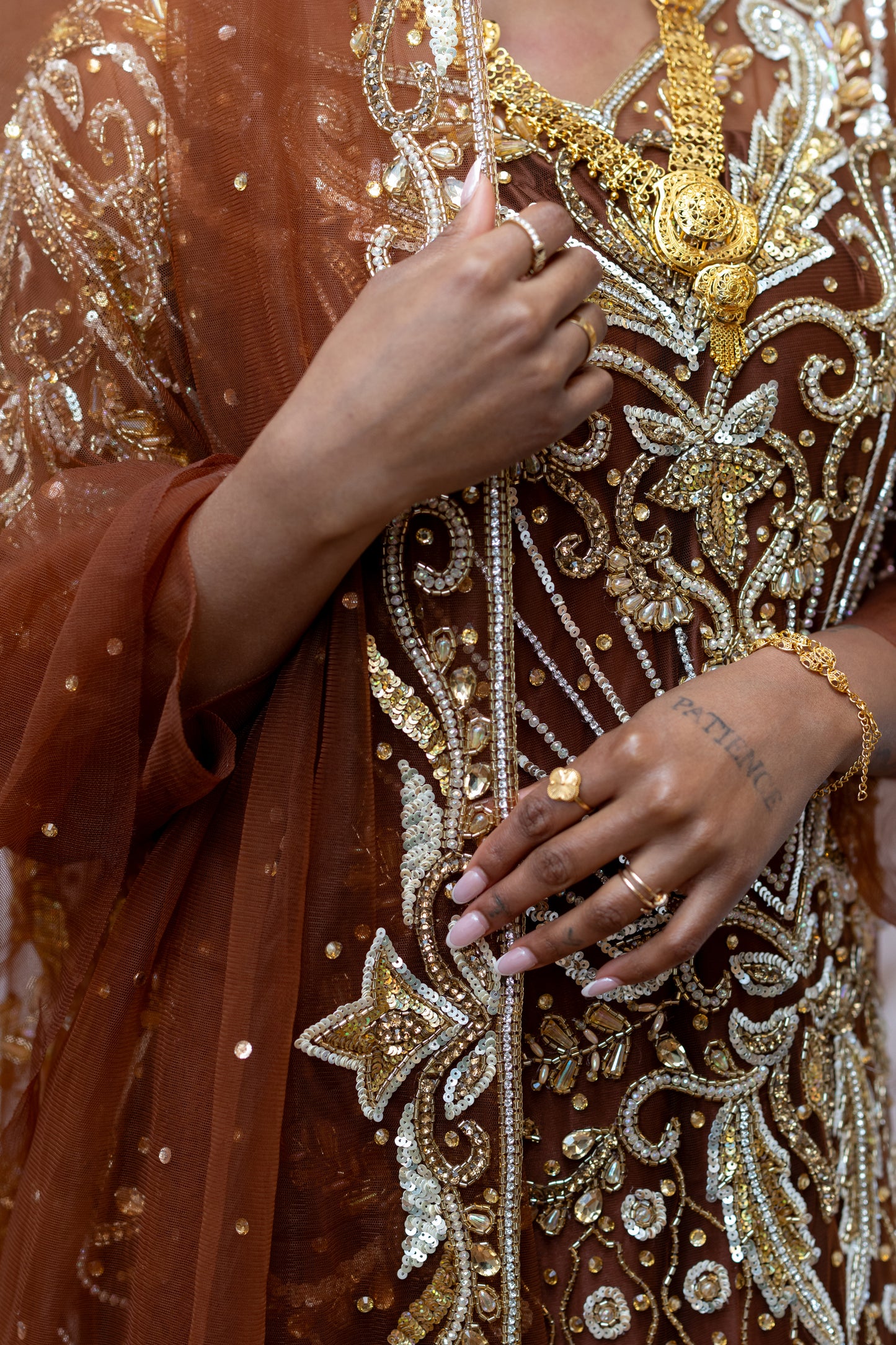 Luul Bridal Dress, Brown (Limaan Collection)