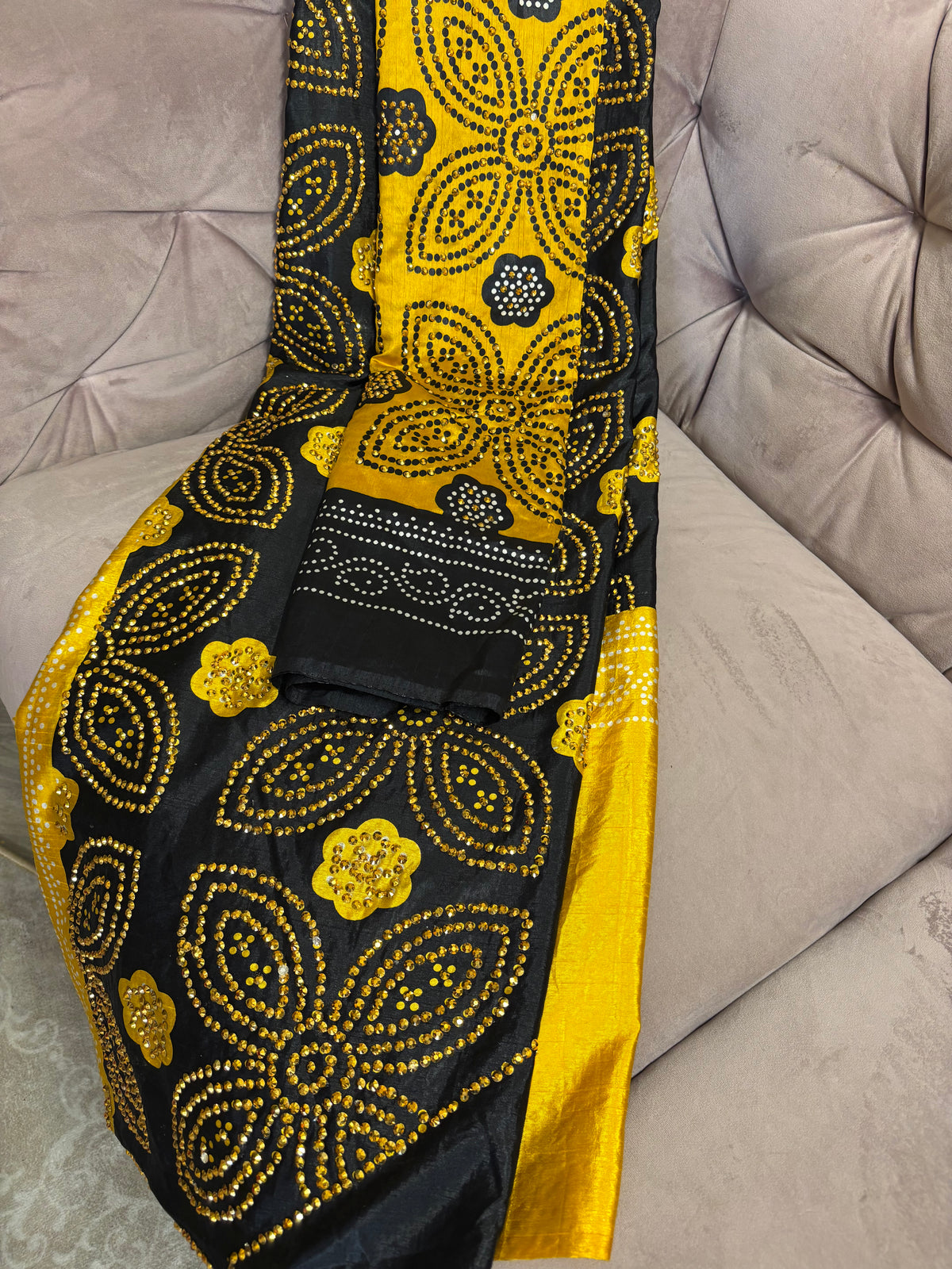 Bridal Shash, mustard gold