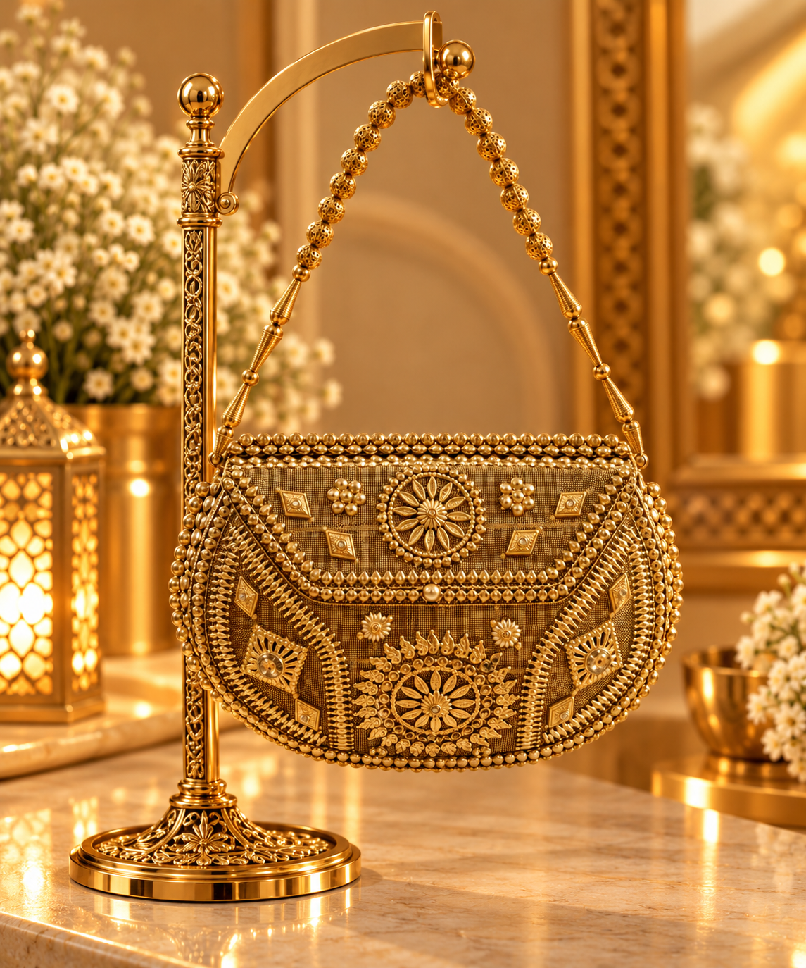 Sia, gold plated bag