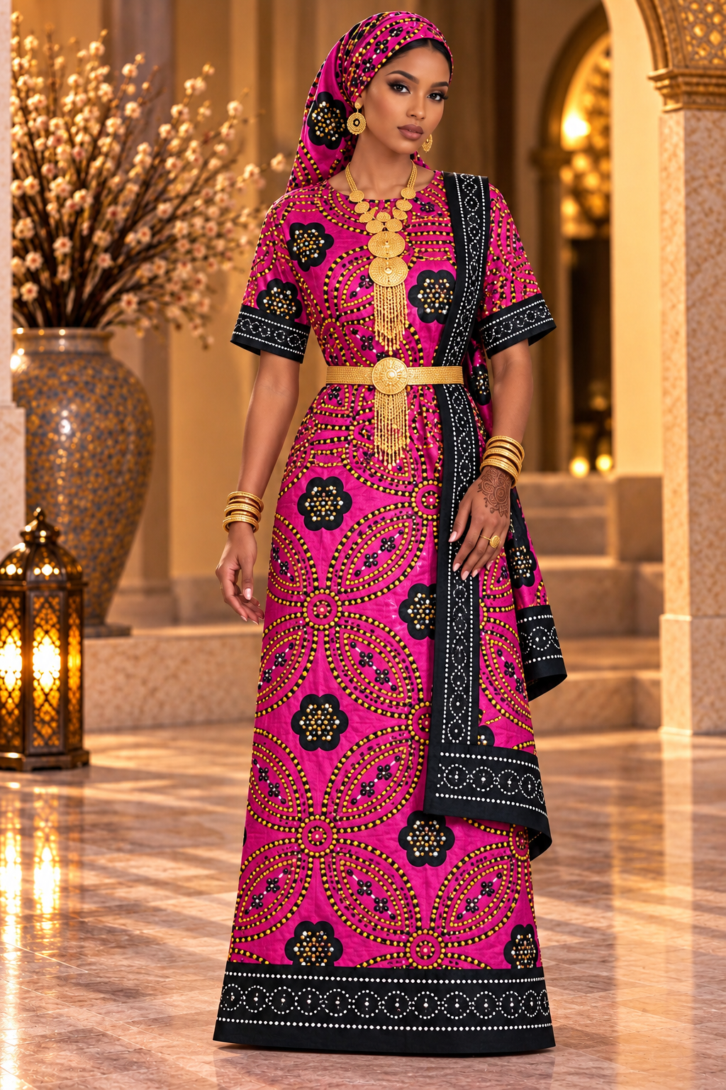 Bridal Shash, fuchsia pink