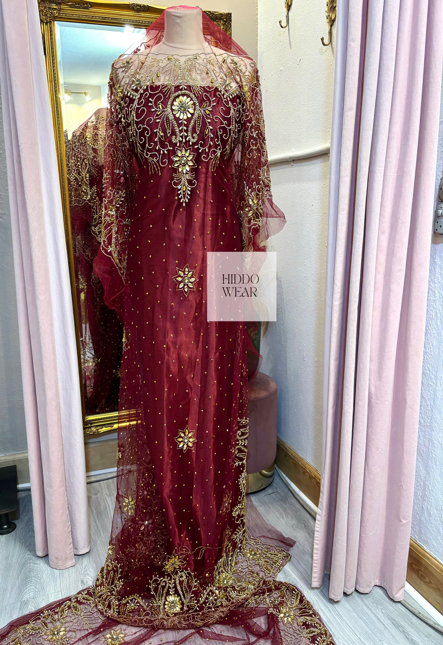 Ilhan Bridal Lace, Maroon