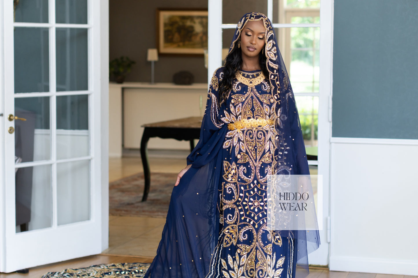 Manal Bridal Dirac, Navy blue (Xariir Collection)