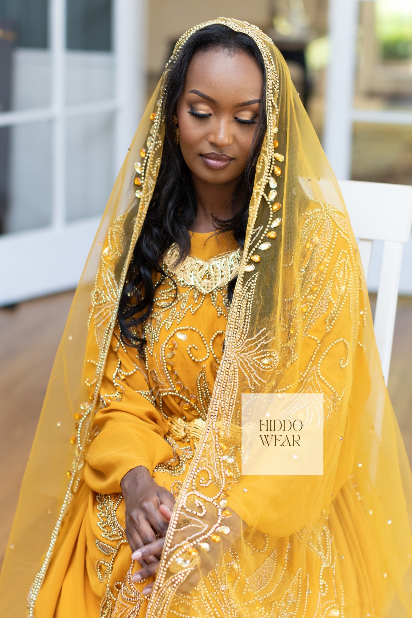 Jasmin Bridal Dirac, Mustard Yellow (Xariir Collection)