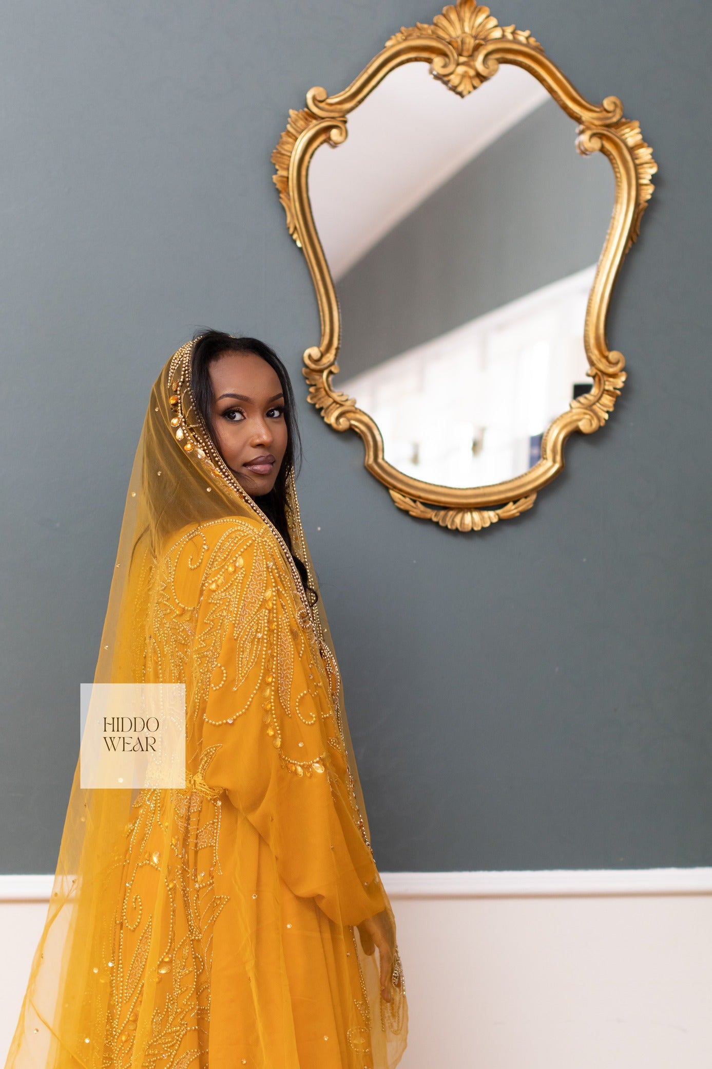 Jasmin Bridal Dirac, Mustard Yellow (Xariir Collection)