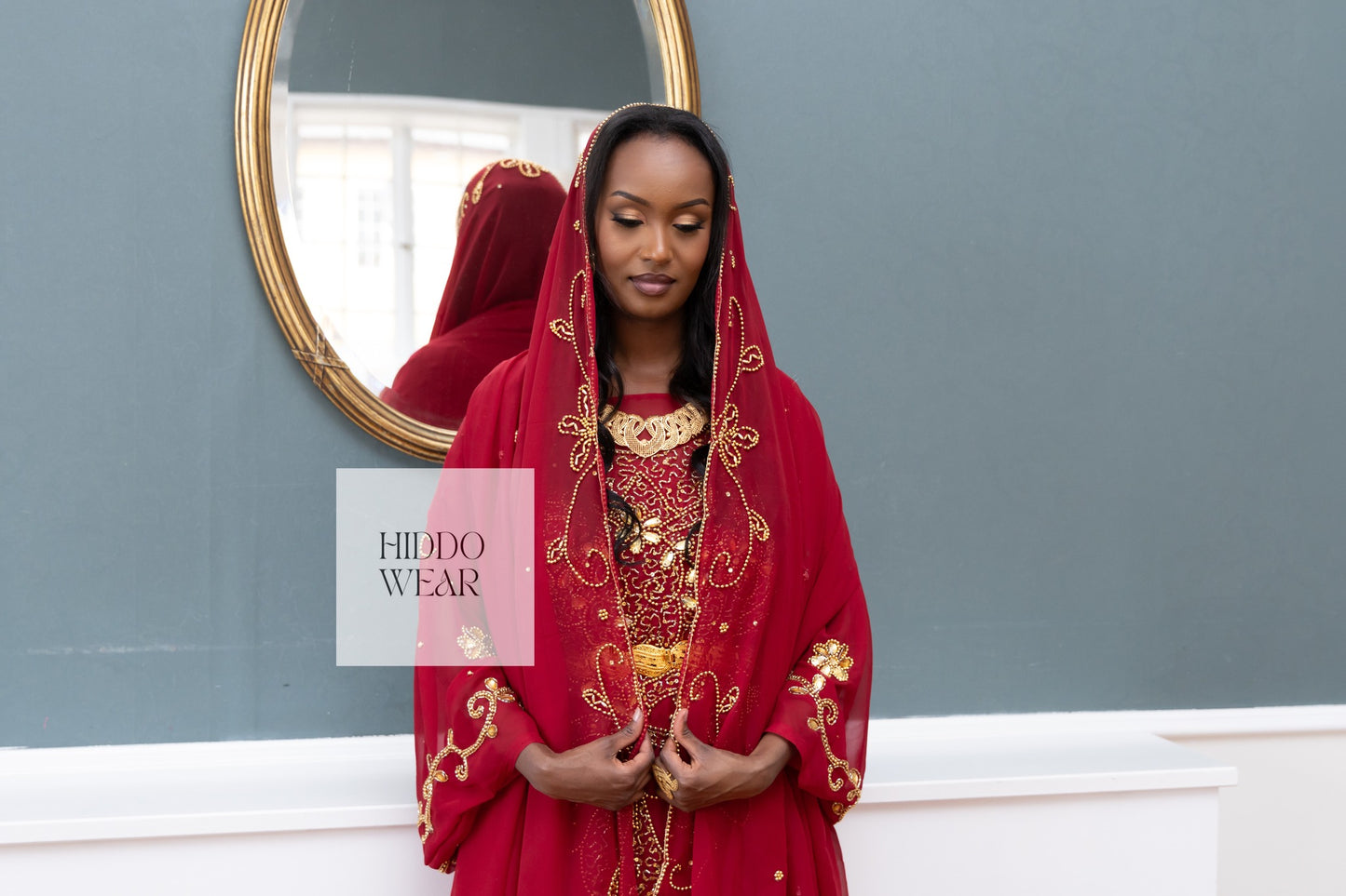 Aamina Bridal Dirac, Red (Xariir Collection)