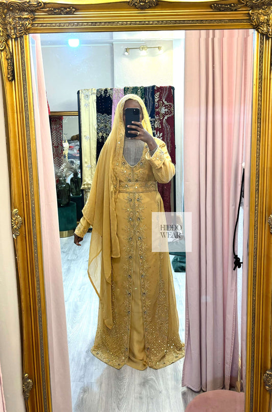 NIKKAH ABAAYA LINA, GOLD